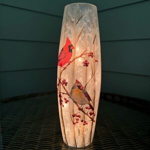 Stoney Creek lighted cardinal vase